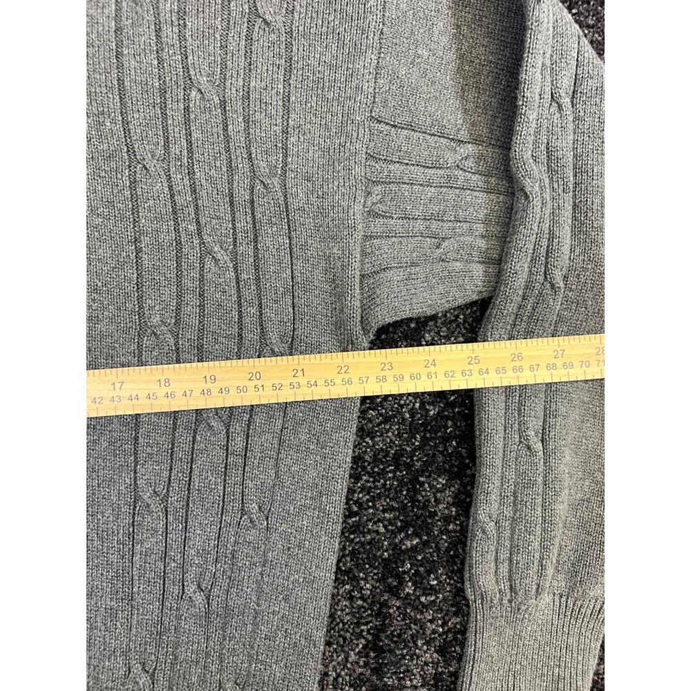 Vintage R&R Casuals Men's Gray Cable Knit Cotton Sweater Crewneck Pullover - Picture 5 of 6